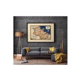 Pegziz Italya Abruzzo Bölgesi Haritası Sanatsal Duvar Dekorasyon Poster 60X90cm.