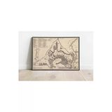 Pegziz Italya Cenova 1823 Şehir Planı Haritası Sanatsal Duvar Dekorasyon Poster 60X90cm.