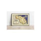 Pegziz Italya San Marino Haritası Sanatsal Duvar Dekorasyon Poster 60X90cm.
