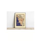 Pegziz Italya Toskana Bölgesi 1939 Haritası Sanatsal Duvar Dekorasyon Poster 60X90cm.