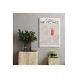 Pegziz Kir Royale Kokteyl Minimalist Kanvas Tablo - Cafe Dekor - Salon Ve Mutfak İçin Duvar Dekoru