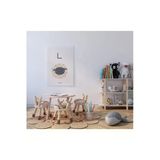 Pegziz L Harfi Alfabe Minimalist Kanvas Tablo - Bebek Odası Dekorasyon - Çocuk Odası Tablo