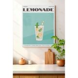 Pegziz Limonata Minimalist Kanvas Tablo - Cafe Dekor - Salon Mutfak İçin Duvar Dekoru