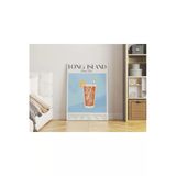 Pegziz Long Island Iced Tea Kokteyl Modern Kanvas Tablo - Cafe Dekor - Salon Mutfak İçin Duvar Dekoru