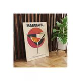 Pegziz Margarita Kokteyl Retro Dekoratif Kanvas Tablo - Cafe Dekor - Salon Ve Mutfak İçin Duvar Dekoru