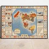 Pegziz pgzzNM1165 Dünya Uçuş ve Havacılık Bilgi Haritası Posteri 60x90cm.