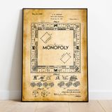 Pegziz pgzzNM1323 Dekoratif Sanatsal Monopoly Oyun Patent Posteri 50x70cm.