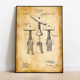 Pegziz pgzzNM1456 Dekoratif Sanatsal Tirbüşon Patent Posteri 60x90cm.