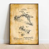 Pegziz pgzzNM1538 Dekoratif Sanatsal Pulluk Patent Posteri 50x70cm.