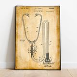 Pegziz pgzzNM1540 Dekoratif Sanatsal Steteskop Patent Posteri 50x70cm.