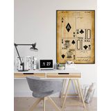 Pegziz pgzzNM1596 Dekoratif Sanatsal İskambil Kağıdı Patent Posteri 50x70cm.