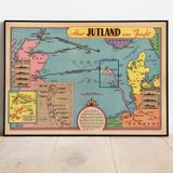 Pegziz pgzzNM2076 2. Dünya Savaşı Danimarka 1936 Haritası Sanatsal Duvar Dekorasyon Poster 60x90cm.