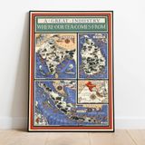Pegziz pgzzNM2129 Dünya Çayları Haritası Sanatsal Duvar Dekorasyon Poster 60x90cm.