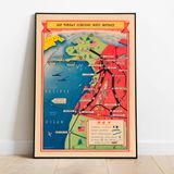Pegziz pgzzNM2373 2. Dünya Savaşı Amerika Haritası Sanatsal Duvar Dekorasyon Poster 60x90cm.
