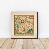 Pegziz pgzzNM2413 Dünya Haritası Sanatsal Duvar Dekorasyon Poster 60x60cm.