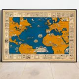 Pegziz pgzzNM2441 Dünya Kitapları Haritası Sanatsal Duvar Dekorasyon Poster 60x90cm.