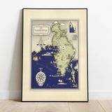 Pegziz pgzzNM2451 İtalya Venezia Giulia Bölgesi Haritası Sanatsal Duvar Dekorasyon Poster 60x90cm.