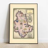 Pegziz pgzzNM2452 İtalya Umbria Bölgesi 1939 Haritası Sanatsal Duvar Dekorasyon Poster 60x90cm.