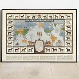 Pegziz pgzzNM2469 Dünya At Türleri Haritası Sanatsal Duvar Dekorasyon Poster 60x90cm.