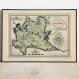 Pegziz pgzzNM2496 İtalya Lombardiya Bölgesi Haritası Sanatsal Duvar Dekorasyon Poster 60x90cm.