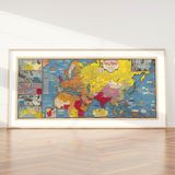 Pegziz pgzzNM2502 2.Dünya Savaşı Olayları Haritası Sanatsal Duvar Dekorasyon Poster 40x100cm.
