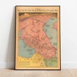 Pegziz pgzzNM2541 2. Dünya Savaşı Kafkasya Haritası Sanatsal Duvar Dekorasyon Poster 60x90cm.