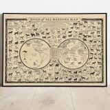 Pegziz pgzzNM2748 Dünya Köpek Türleri Haritası Sanatsal Duvar Dekorasyon Poster 60x90cm.