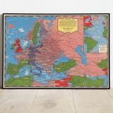 Pegziz pgzzNM2800 2. Dünya Savaşı Avrupa Haritası Sanatsal Duvar Dekorasyon Poster 60x90cm.