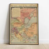 Pegziz pgzzNM2825 2. Dünya Savaşı Balkanlar Haritası Sanatsal Duvar Dekorasyon Poster 60x90cm.