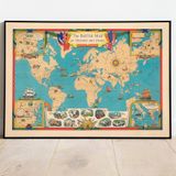 Pegziz pgzzNM2851 Dünya Saavaşları Tarihi Haritası Sanatsal Duvar Dekorasyon Poster 60x90cm.