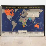 Pegziz pgzzNM2854 İngiliz Milletler Topluluğu Dünya Haritası Sanatsal Duvar Dekorasyon Poster 60x90cm.