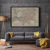 Pegziz pgzzNM2876 İtalya Napoli 1860 Şehir Planı Haritası Sanatsal Duvar Dekorasyon Poster 60x90cm.