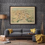 Pegziz pgzzNM2926 İtalya Floransa 1920 Haritası Sanatsal Duvar Dekorasyon Poster 60x90cm.