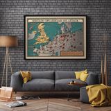 Pegziz pgzzNM2931 2. Dünya Savaşı Büyük Britanya Haritası Sanatsal Duvar Dekorasyon Poster 60x90cm.
