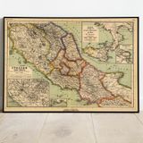 Pegziz pgzzNM3102 Orta İtalya Haritası Sanatsal Duvar Dekorasyon Poster 60x90cm.