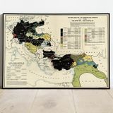 Pegziz pgzzNM3247 Almanya 1. Dünya Savaşı İttifakı Haritası Sanatsal Duvar Dekorasyon Poster 60x90cm.