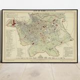 Pegziz pgzzNM638 İtalya Roma 1883 Haritası Sanatsal Duvar Dekorasyon Poster 60x90cm.