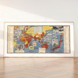 Pegziz pgzzNM683 2. Dünya Savaşı Olayları Dünya Haritası Sanatsal Duvar Dekorasyon Poster 40x100cm.