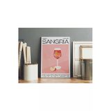 Pegziz Sangria Kokteyl Minimalist Kanvas Tablo - Cafe Dekor - Salon Ve Mutfak İçin Duvar Dekoru