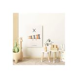 Pegziz X Harfi Alfabe Minimalist Kanvas Tablo - Bebek Odası Dekorasyon - Çocuk Odası Tablo