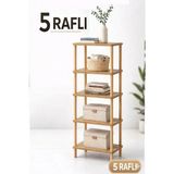 Peka Raf Sayısı Seçilebilir Çok Amaçlı Raf Kitaplık Demonte Modüler Raf 40X30CM Meşe - Safir Meşe - 5 Raflı