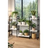PEKA Saksılık Metal Çiçeklik Saksı Standı Çok Katlı Bitki Rafı Balkon ve Bahçe İçin