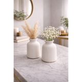 PEKELHOME PH01103B 2’li Dekoratif 10cm Vazo Seti Modern Minimal Masa Üstü Salon Ofis Dekor Küçük Vazo Bohem Biblo