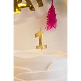 Pekshop 1 Yaş Gold Mum Rakam Pasta Mumu Yaş Mum Gold Renk - Metalik Altın - 1 Adet