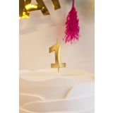 PEKSHOP 1 Yaş Gold Mum Rakam Pasta Mumu Yaş Mum Gold Renk