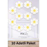 PEKSHOP 10 Adet Küçük Papatya Folyo Balon Paketi 10lu 40cm Papatya Folyo Balon