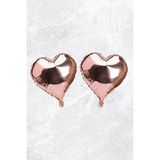Pekshop 10 Inc Kalp Şekilli Renkli Rose Gold Folyo Balon 25 cm 2 Adet Özel Gün Kutlaması