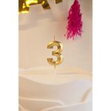 PEKSHOP 3 Yaş Gold Mum Rakam Pasta Mumu Yaş Mum Gold Renk