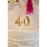 Pekshop 40 Yaş Gold Mum Rakam Pasta Mumu Yaş Mum Gold Renk - Metalik Altın - 1 Adet
