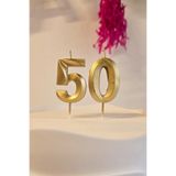 PEKSHOP 50 Yaş Gold Mum Rakam Pasta Mumu Yaş Mum Gold Renk